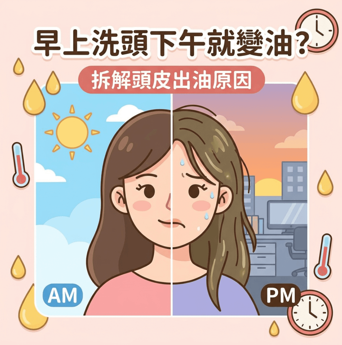早上洗頭下午就變油?小心毛囊堵塞!拆解頭皮出油原因與改善方法