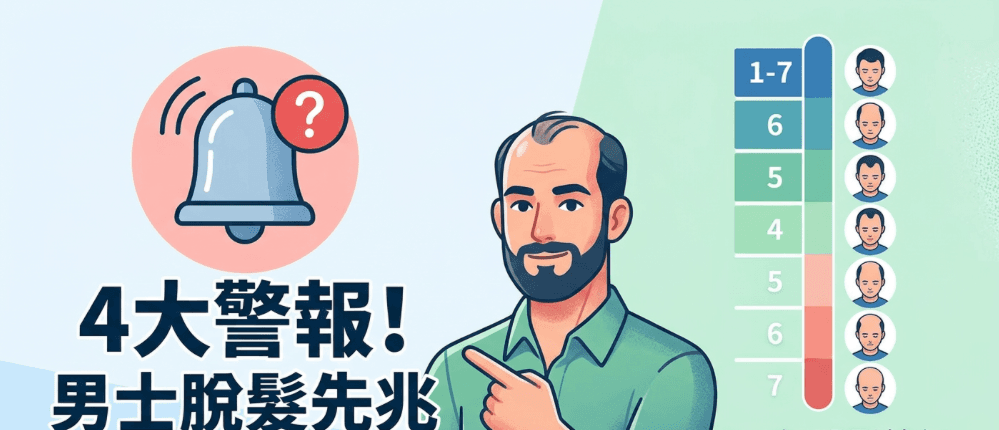 抓住男士脫髮先兆!4大脫髮警報與1-7級脫髮等級自我檢測全指南