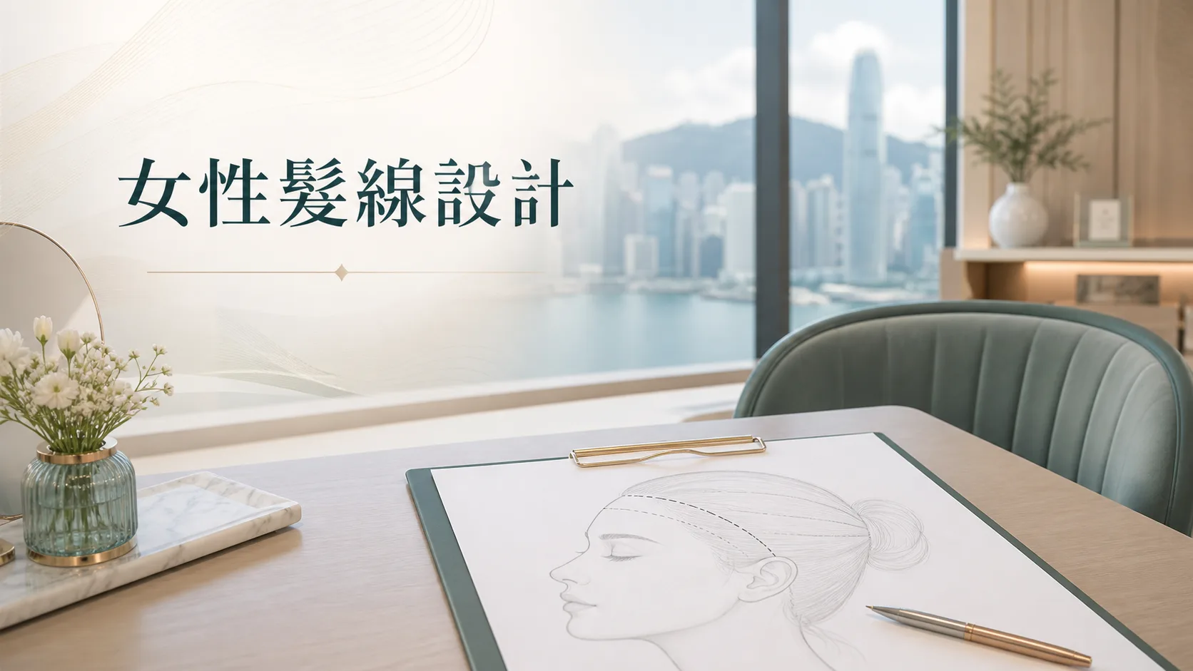 I-LAND 女性髮線設計文章主圖,展示自然髮線比例與術前評估概念