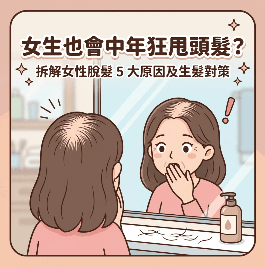 女生也會中年狂甩頭髮?拆解女性脫髮 5 大原因及生髮對策
